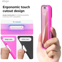 Elago Liquid Silicone For Iphone 16 Pro Case Cover Full Body Protection, Shockproof, Slim, Anti-Scratch Soft Microfiber Lining, Ice Red