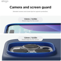 Elago Liquid Silicone For Iphone 16 Pro Case Cover Full Body Protection, Shockproof, Slim, Anti-Scratch Soft Microfiber Lining, Jean Indigo