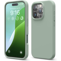 Elago Liquid Silicone For Iphone 16 Pro Case Cover Full Body Protection, Shockproof, Slim, Anti-Scratch Soft Microfiber Lining, Khaki Green