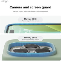 Elago Liquid Silicone For Iphone 16 Pro Case Cover Full Body Protection, Shockproof, Slim, Anti-Scratch Soft Microfiber Lining, Khaki Green