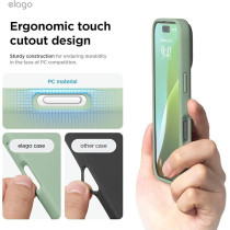 Elago Liquid Silicone For Iphone 16 Pro Case Cover Full Body Protection, Shockproof, Slim, Anti-Scratch Soft Microfiber Lining, Khaki Green