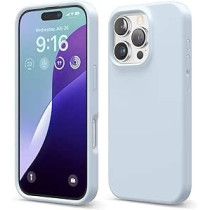 Elago Liquid Silicone For Iphone 16 Pro Case Cover Full Body Protection, Shockproof, Slim, Anti-Scratch Soft Microfiber Lining, Light Blue