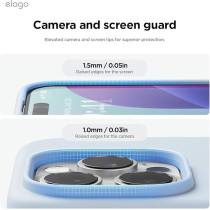 Elago Liquid Silicone For Iphone 16 Pro Case Cover Full Body Protection, Shockproof, Slim, Anti-Scratch Soft Microfiber Lining, Light Blue