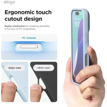 Elago Liquid Silicone For Iphone 16 Pro Case Cover Full Body Protection, Shockproof, Slim, Anti-Scratch Soft Microfiber Lining, Light Blue