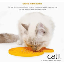 Catit Creamy Lickable Cat Treat Feeding Mat, Yellow, 20 x 15.5 x 1 cm