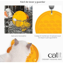 Catit Creamy Lickable Cat Treat Feeding Mat, Yellow, 20 x 15.5 x 1 cm