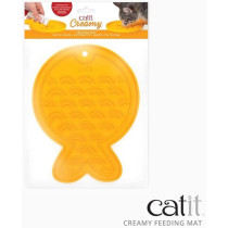 Catit Creamy Lickable Cat Treat Feeding Mat, Yellow, 20 x 15.5 x 1 cm