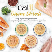 Catit Divine Shreds Chicken With Mackerel And Broccoli, 75 Gram, 18 Pieces
