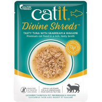 Catit Divine Shreds Tuna With Seabream And Wakame 75 Gram, 18 Pieces