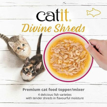 Catit Divine Shreds Tuna With Seabream And Wakame 75 Gram, 18 Pieces