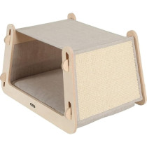 Zolux Cat Lodge 4 Fsc 3-In-1 Hut Cat Scratching And Houses, Cream