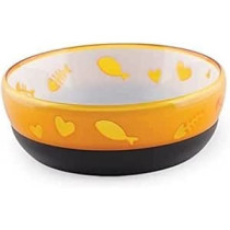 All For Paws Heart-Shaped Design Cat Love Bowl, Orange