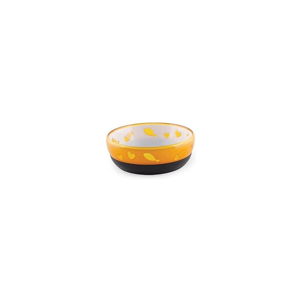 All For Paws Heart-Shaped Design Cat Love Bowl, Orange