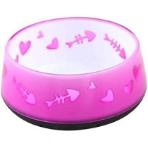 All For Paws Heart-Shaped Design Cat Love Bowl, Pink