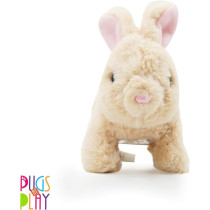 Pugs At Play Cookie Jumping Rabbit Toy For Kids, Light Brown