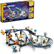 Lego 31142 Creator 3 In 1 Space Roller Coaster To Drop Tower Or Merry-Go-Round Set, Fairgound Ride Models, Building Toy With Space Rocket, Planets And Light Up Bricks, Multicolour
