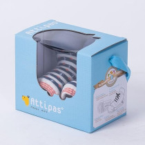 Attipas Baby Shoes Socks, Grey/White