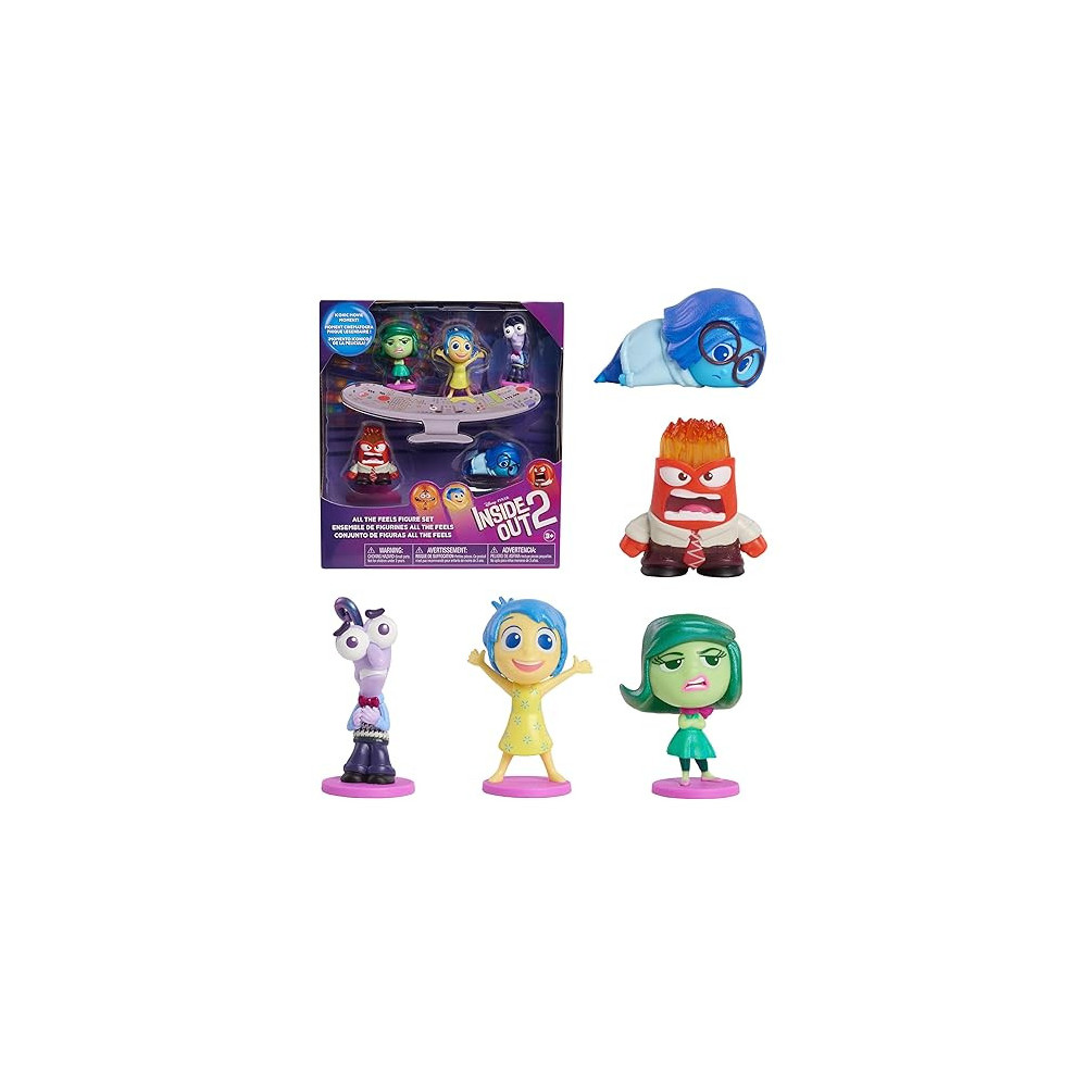 Just Play Inside Out 2 Feels Figure Set, Collectible 5 Piece Mini Action Figure Toy, Multicolour