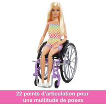 Barbie Fashionistas Doll 194 With Wheelchair And Ramp, Blond Hair, Rainbow Dress And Accessories