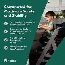 Hauck Alpha And Wooden Highchair, Grey Fsc Sustainable Certified Beechwood, 6 Months To Adult, Toddler Feeding And Entertainment Chair