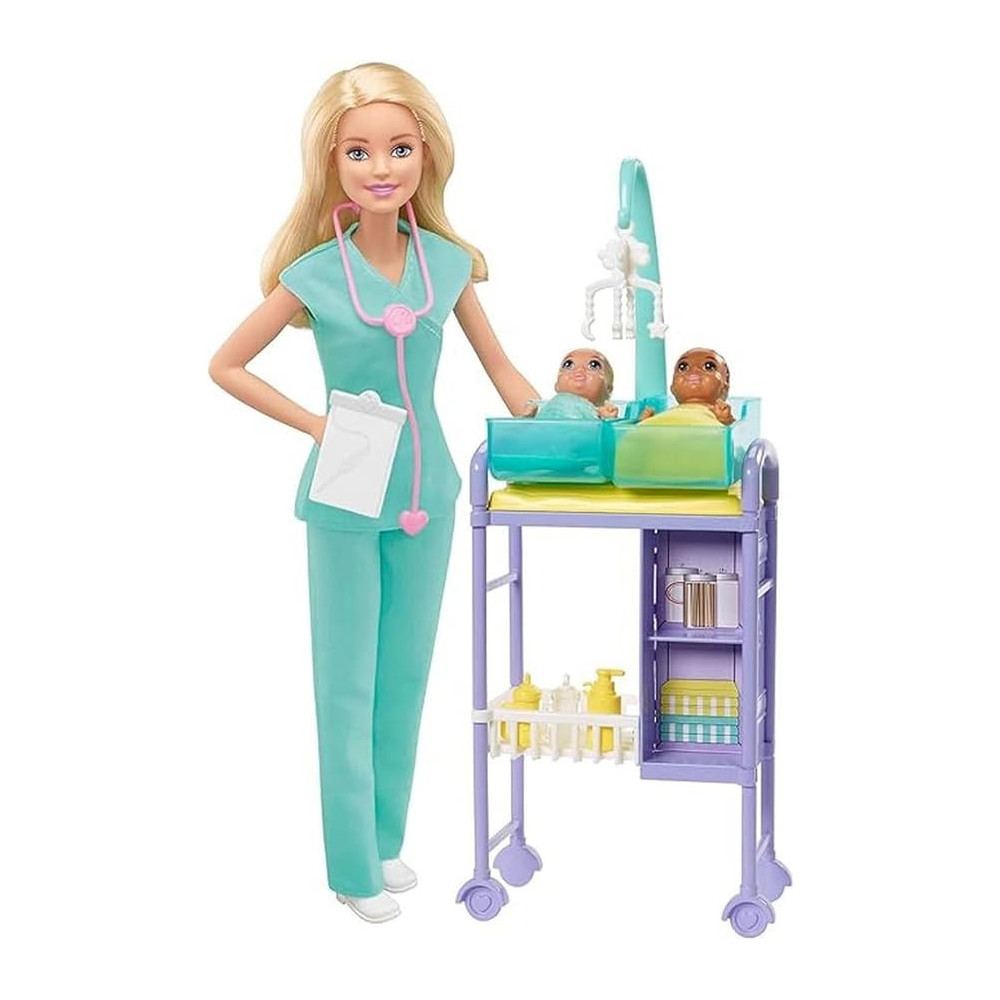 Barbie Baby Doctor Playset With Blonde Doll, 2 Infant Dolls, Toy Pieces
