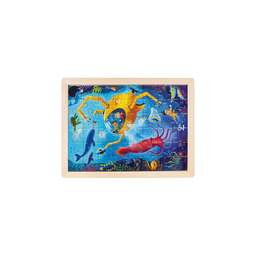 Hape Ocean Rescue Puzzle Educational Double Sided Colouring Jigsaw Puzzle For Kids, 48 Piece 4 Year Plus