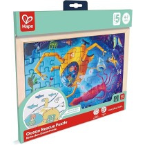 Hape Ocean Rescue Puzzle Educational Double Sided Colouring Jigsaw Puzzle For Kids, 48 Piece 4 Year Plus
