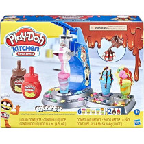 Play-Doh Kitchen Creations Drizzy Ice Cream Playset Featuring Drizzle Compound And 6 Non-Toxic Colors For Kids, Gift For Boys And Girls