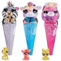 Coco Surprise Fantasy A Series 1, 3 Pack Zebra, Giraffe, Llama, Plush Toys