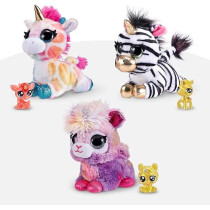Coco Surprise Fantasy A Series 1, 3 Pack Zebra, Giraffe, Llama, Plush Toys