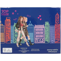 Depesche Topmodel City Girls 12704 Stationery Box With Pencils, Eraser, Paper Clips, Notes And Mirror, Approx. 20 X 15.5 X 3.2 Cm