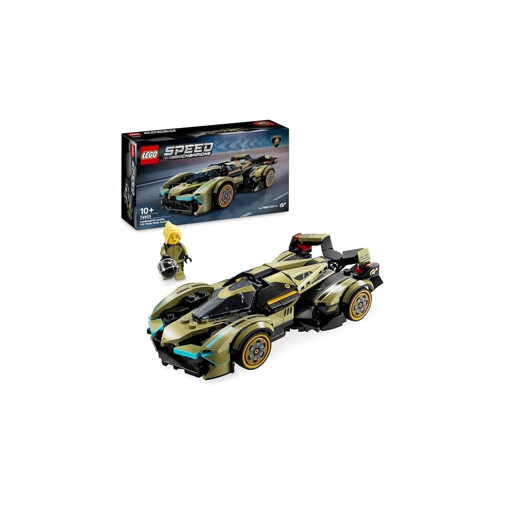 Lego Speed Champions Lamborghini Lambo V12 Vision Gt Super Car Toy For 10 Plus Year Old Boys And Girls, Buildable Vehicle Model Set, Kids Bedroom Decoration, Birthday Gift Idea, 76923