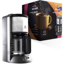 Evvoli Coffee Maker 1000W 10 Cup With 1.25L Glass Carafe Black EVKA-CO10MB 2 Years Warranty