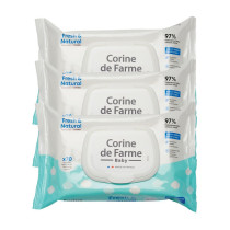 Corine De Farme Baby Fresh And Natural Wipes Pack Of 3 With 70 Wipes Each, Gentle And Essential Care