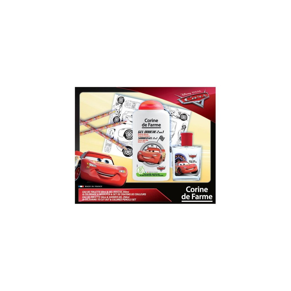 Corine De Farme Gift Set Cars Perfume 50 ml, Shower Gel 250ml And Coloring Pencils Gift Set