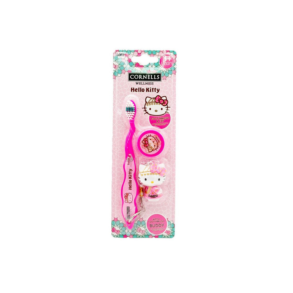 Cornells Hello Kitty Tooth Brush With Cap And Buddy
