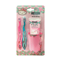 Cornells Hello Kitty 2 Toothbrushes, Beaker And Toothpaste