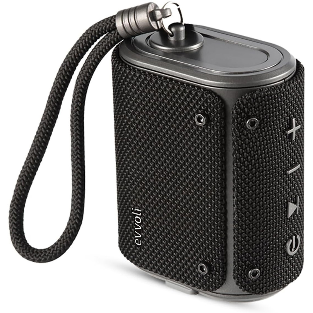 Evvoli 5 Watts Water-Resistant Indoor & Outdoor Bluetooth Speaker With a Built-in Microphone -EVAUD-MB5A, Black
