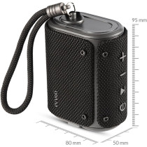 Evvoli 5 Watts Water-Resistant Indoor & Outdoor Bluetooth Speaker With a Built-in Microphone -EVAUD-MB5A, Black