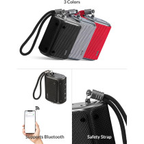 Evvoli 5 Watts Water-Resistant Indoor & Outdoor Bluetooth Speaker With a Built-in Microphone -EVAUD-MB5A, Black