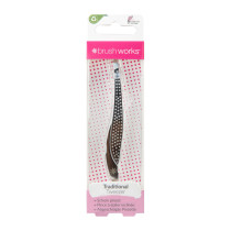Brushworks Stainless Steel Traditional Tweezers, Silver