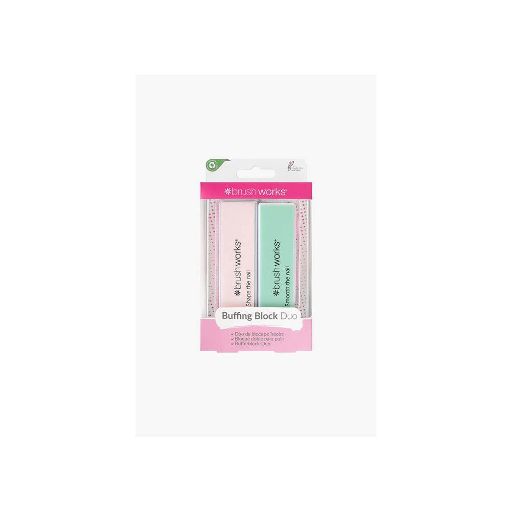 Brushworks Pastel Nail Buffing Block Duo, Pastel
