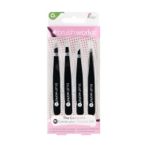 Brushworks HD Combination Tweezer Set pack of 4 Piece, Black