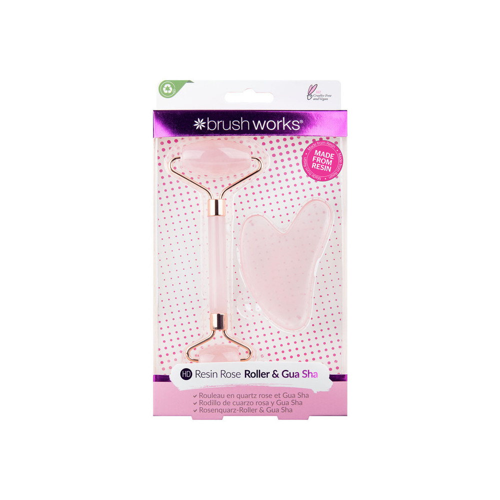 Brushworks Rose Resin Roller And Gua Sha