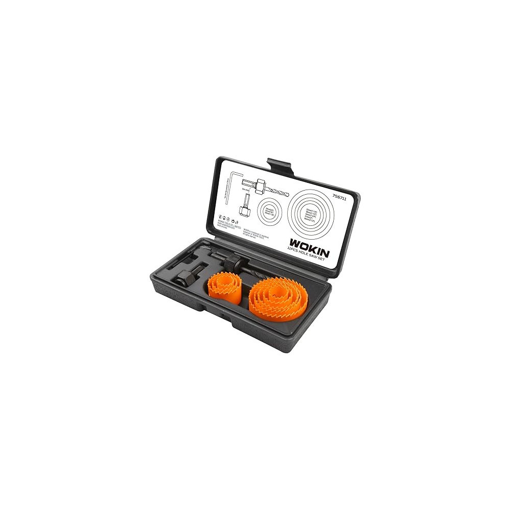 Wokin Hole Saw Set Pack Of 11pcs With Storage Case