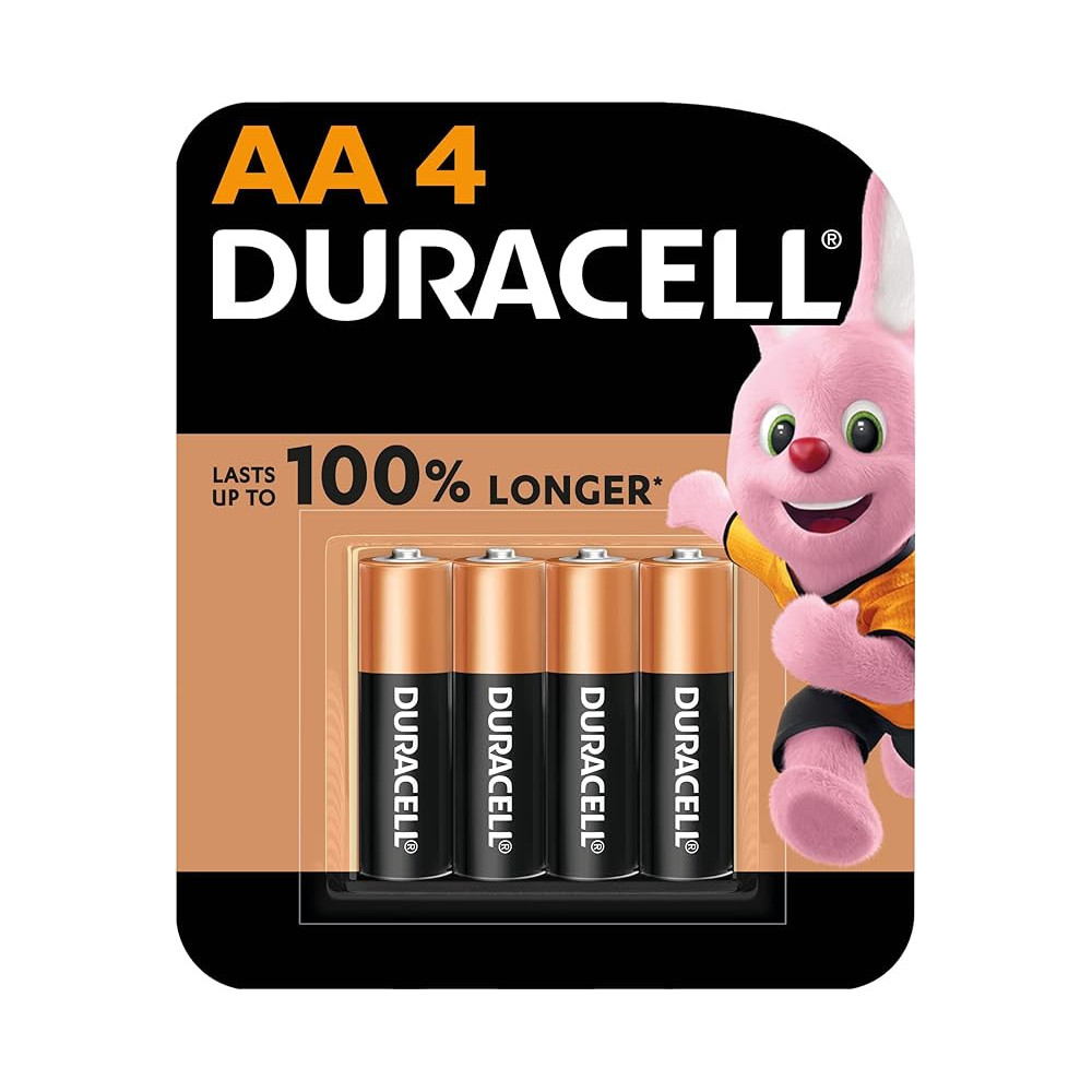 Duracell AA4 Alkaline Batteries With Extra Life Long Power Pack Of 4 pcs And 10 Years Of Shelf Life