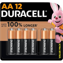 Duracell AA 12 Alkaline Batteries With Extra Life Long Power Pack Of 12 pcs And 10 Years Of Shelf Life