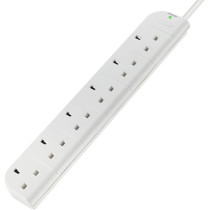 Belkin E Series 6 Sockets Power Extension Cord With 1Mtr Surge Strip, White
