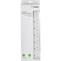 Belkin 6 Way Plug Power Extension Strip With On Off Switch And 3 M Cable, White