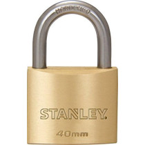 Stanley 40mm Solid Brass Padlock Standard Shackle With 5 Keys Pack Of 4